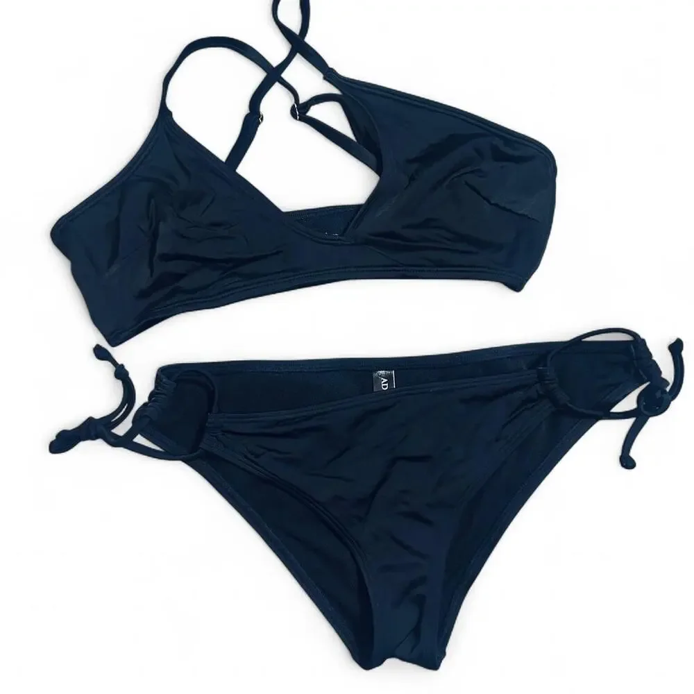 Adore Me black 2 PC Medium Bikini EUC‎ string bikini Bottoms